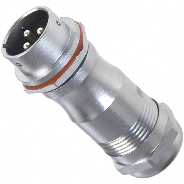 3 Position Circular Connector Receptacle, Male Pins Solder Cup