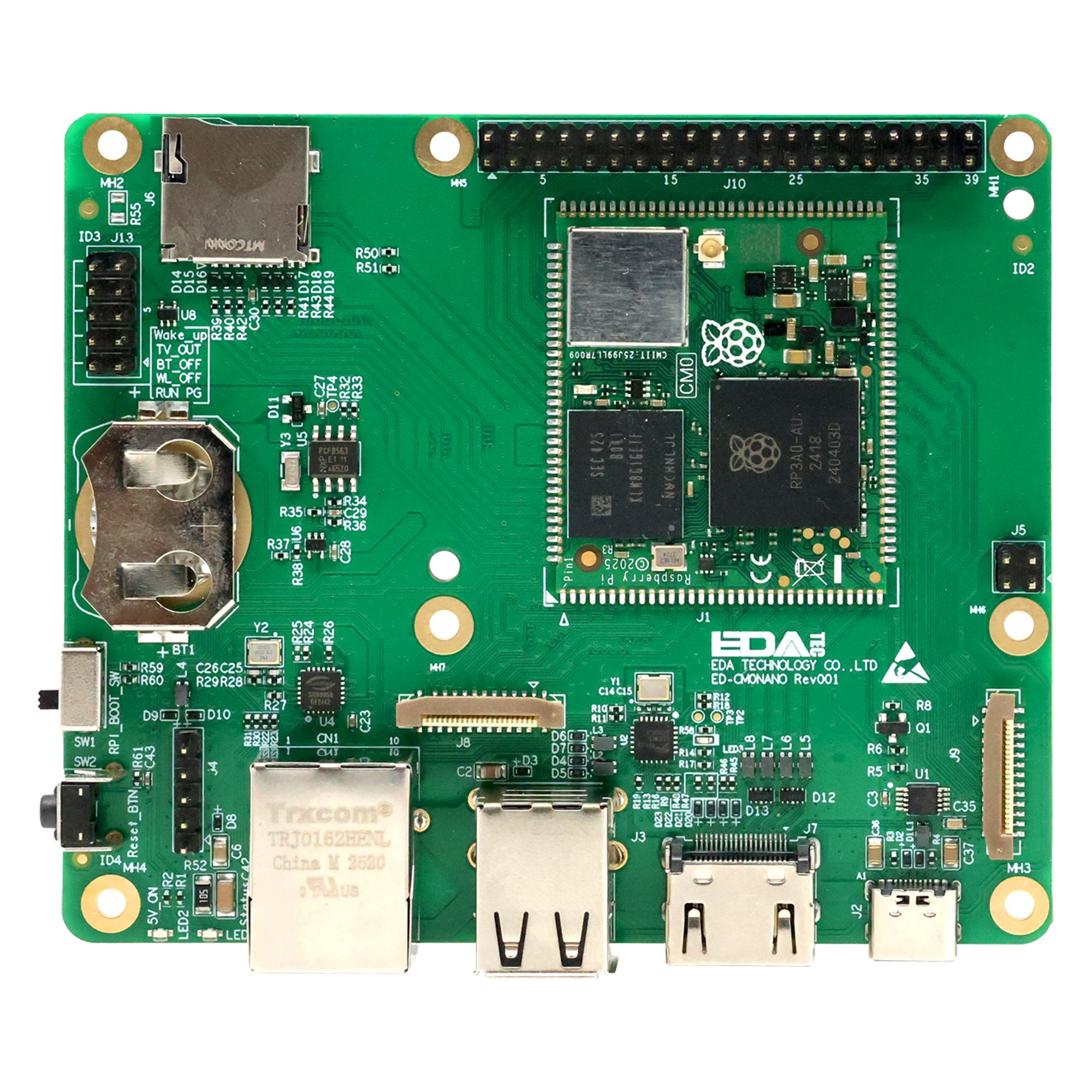 【ED-CM0NANO-10000】SBC w/RPI CM0100000 1GHZ 4 CORE