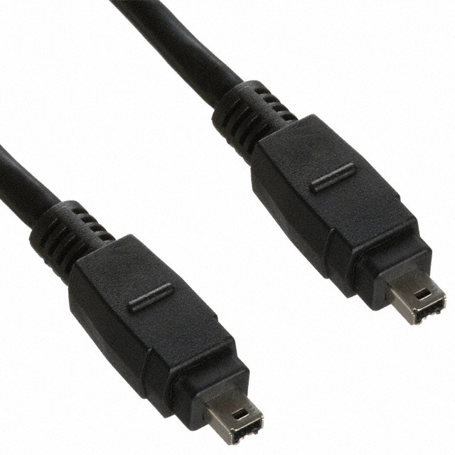 Plug, 4 Position To Plug, 4 Position IEEE1394 Cable Black 5.90' (1.80m)