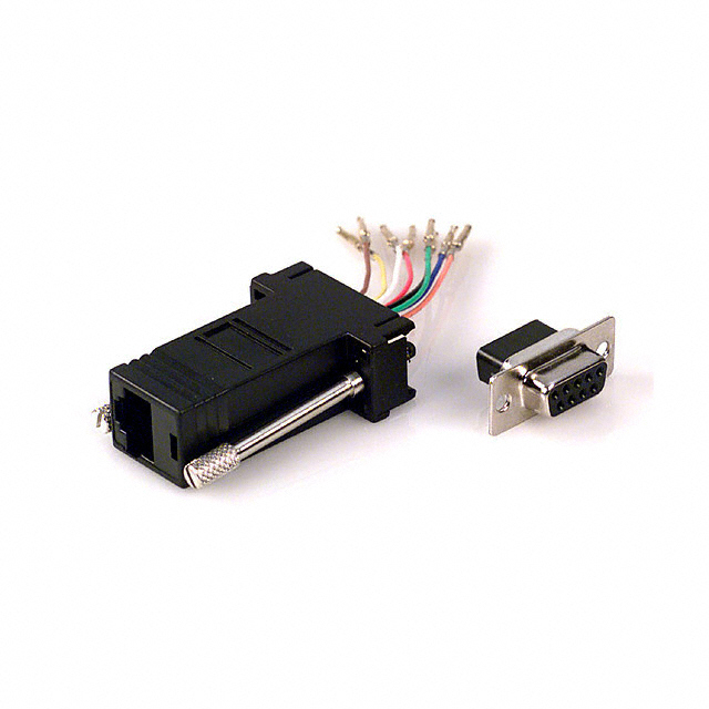 Adapter Connector D-Sub, 9 Pin Female To Modular, Female Jack, 8p8c (RJ45) Black