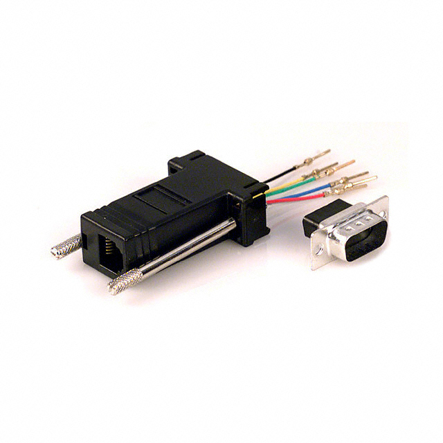 Adapter Connector D-Sub, 9 Pin Male To Modular, Female Jack, 6p6c (RJ11, RJ12, RJ14, RJ25) Black
