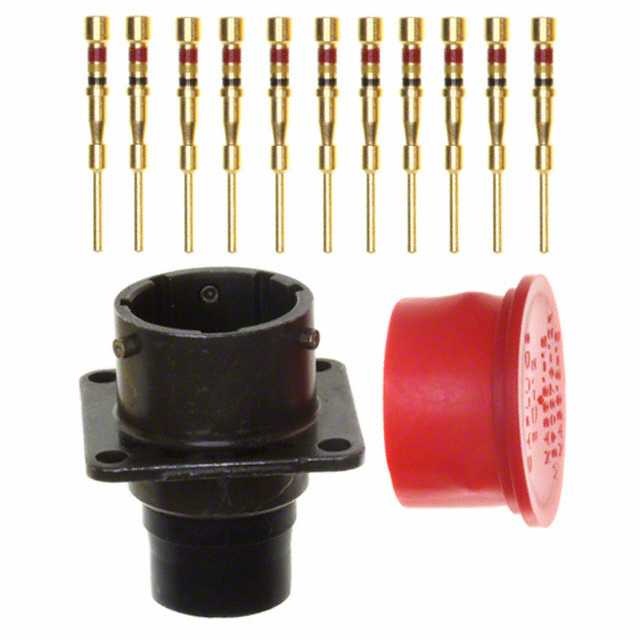 10 Position Circular Connector Receptacle, Male Pins Crimp