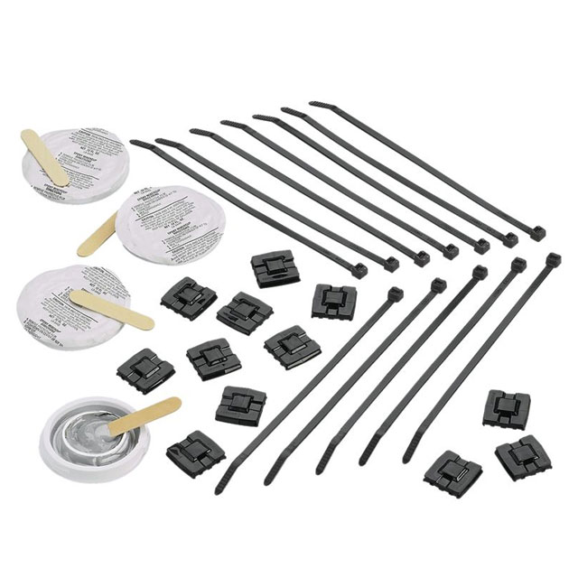 Epoxy Applied Mount Circuit Protection Kit 8 pcs (3 EMS Mounts, 3 Cable Ties, Epoxy Cup and Mixing Stick, Black)