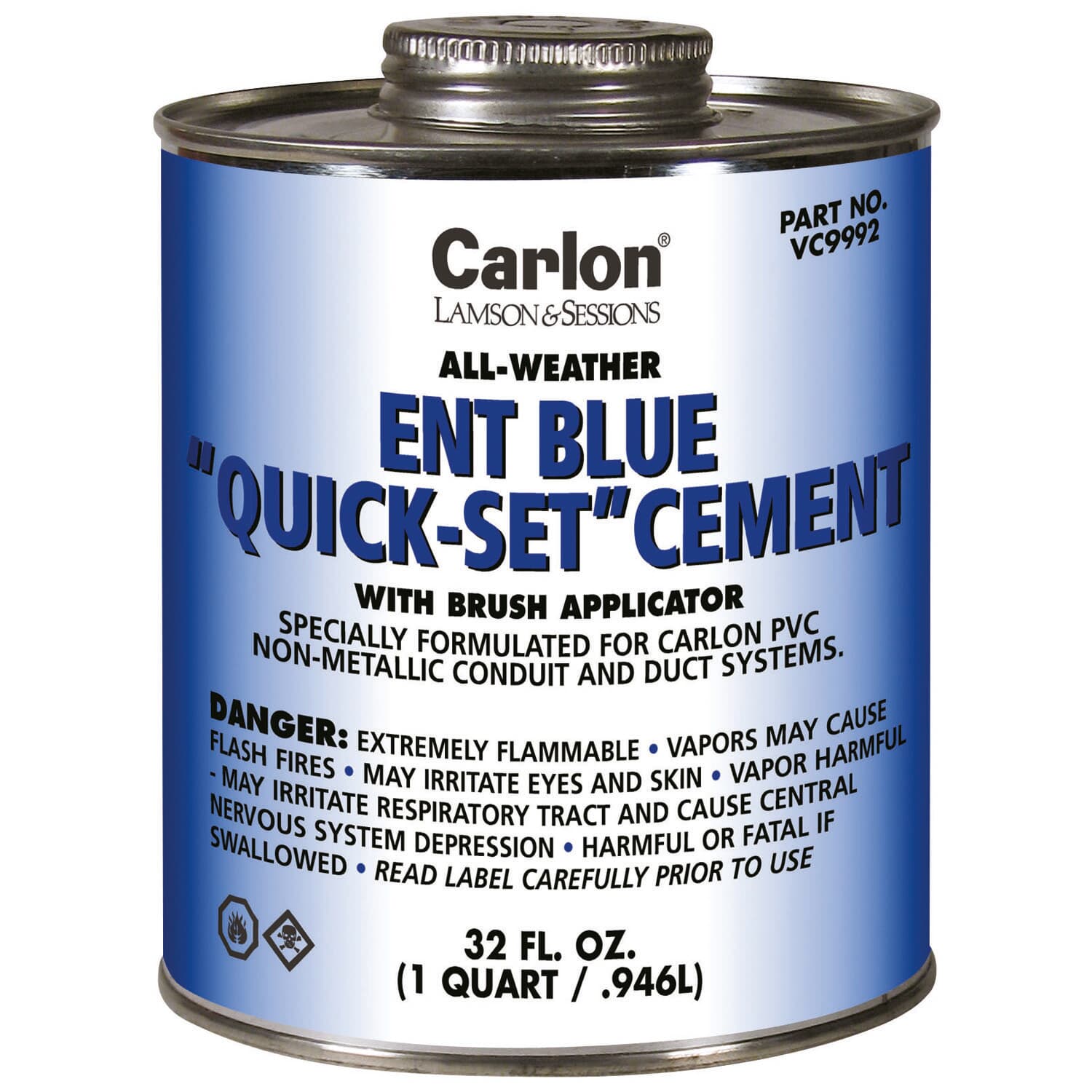 【VC9992】ENT BLUE CEMENT W/BRUSH - QUART