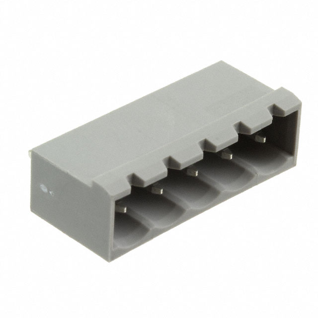5 Position Terminal Block Header, Male Pins, Shrouded (4 Side) 0.200