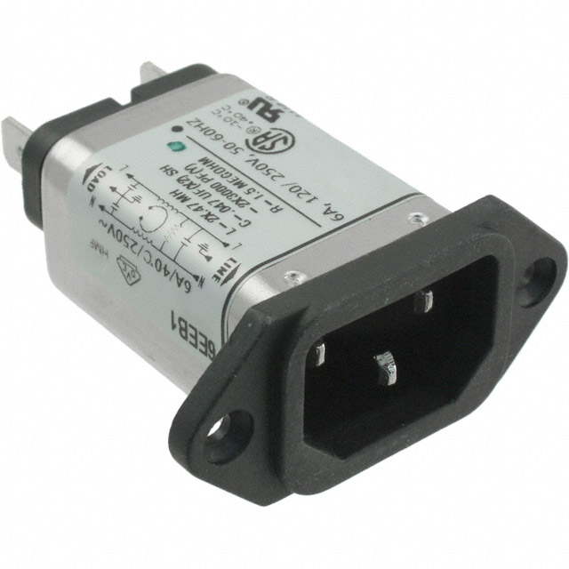 Power Entry Connector Receptacle, Male Blades IEC 320-C14 Panel Mount, Flange