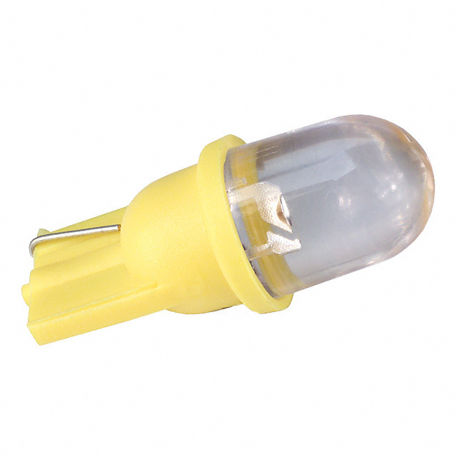 LED Lamp Replacement Yellow Wedge 12V 0.394 Dia x 1.181 H (10.00mm x 30.00mm)