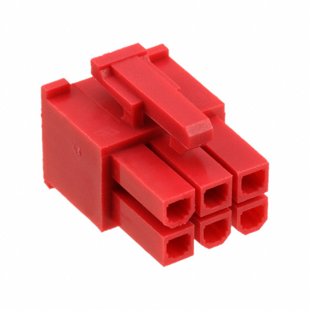 6 Rectangular Connectors - Housings Receptacle Red 0.165 (4.20mm)