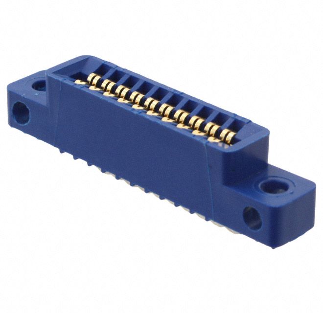 20 Position Female Connector Non Specified - Dual Edge Gold 0.100 (2.54mm) Blue