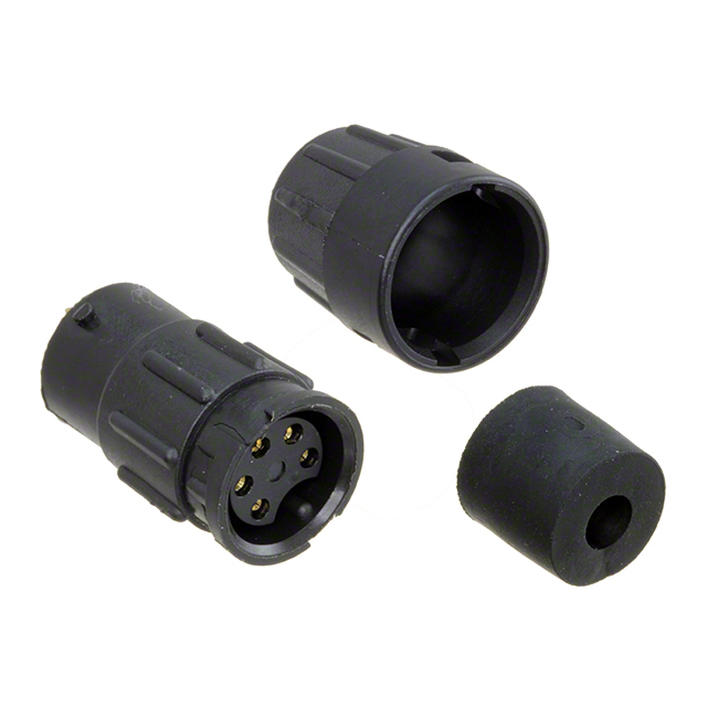 5 Position Circular Connector Receptacle, Female Sockets Solder Cup