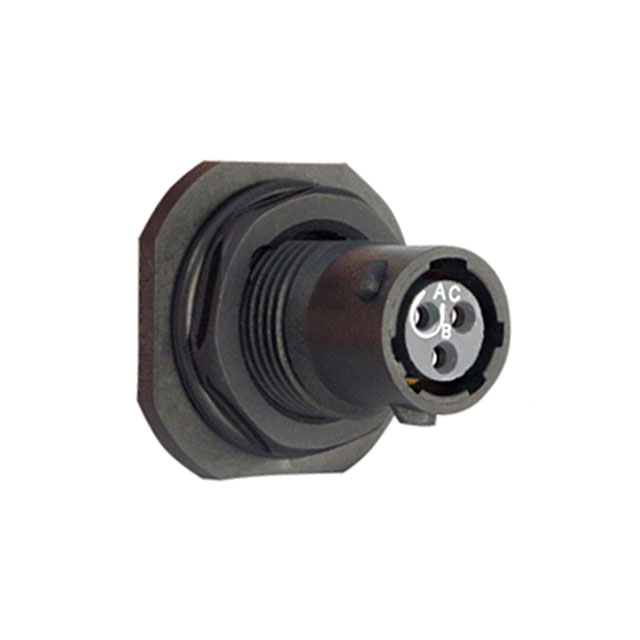 3 Position Circular Connector Receptacle, Female Sockets Solder Cup