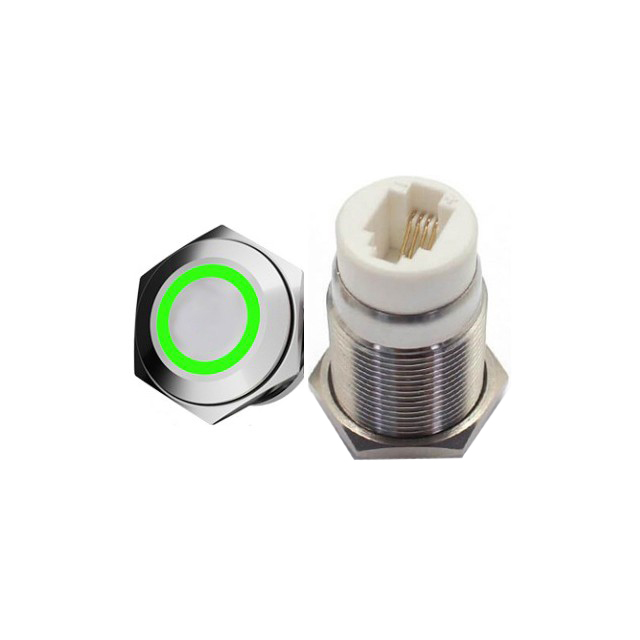 【FPM19-FP1-S0M4G24】SWITCH-LED SPST 19MM G 24V RJ9 S