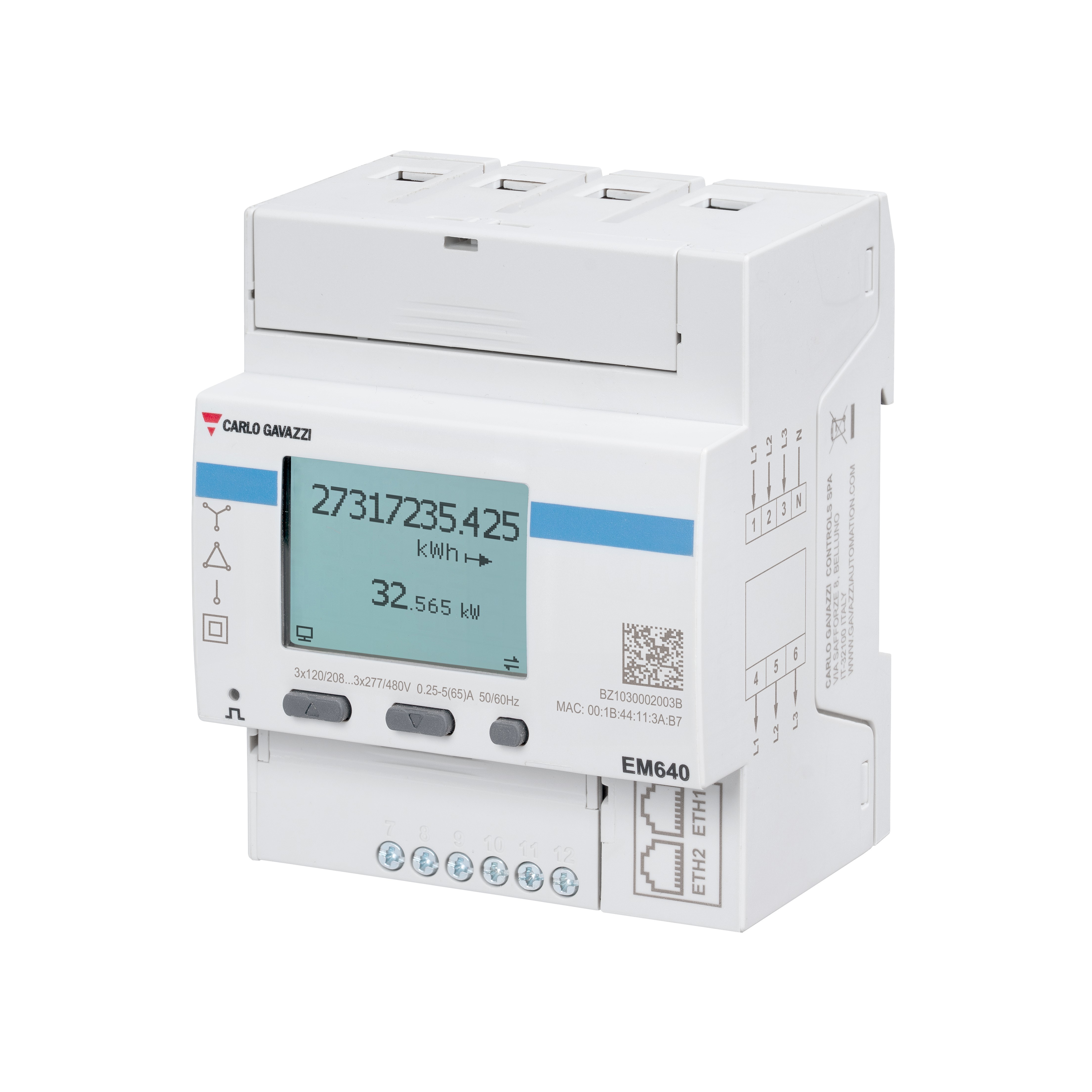 【EM640BAV23XE2XXX】3-PH ENERGY METER 65A ETHERNET