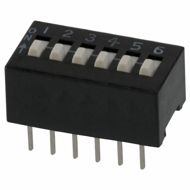 Dip Switch SPST 6 Position Through Hole Slide (Standard) Actuator 50mA 24VDC