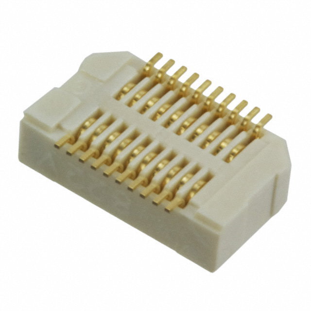 20 Position Connector Plug, Center Strip Contacts Surface Mount Gold