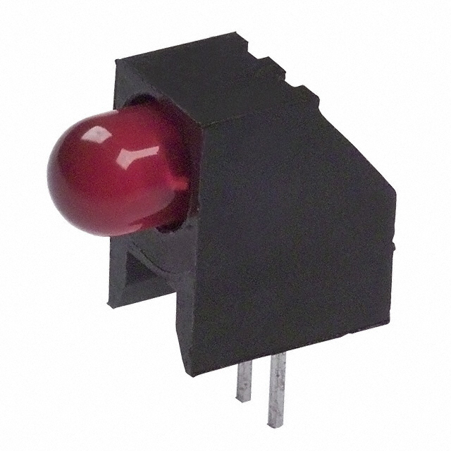 LED Circuit Board Indicator LED Circuit Board Indicator Single Red Tinted 2V 10mA Round with Domed Top 5mm, T-1 3/4 Through Hole, Right Angle