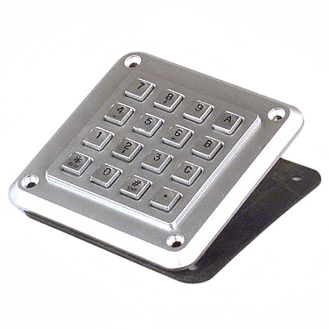 Keypad Switch 16 Metal Keys Conductive Rubber Contacts Matrix Output Non-Illuminated 0.05A @ 24VDC