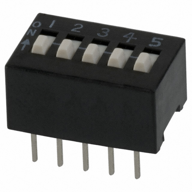 Dip Switch SPST 5 Position Through Hole Slide (Standard) Actuator 50mA 24VDC