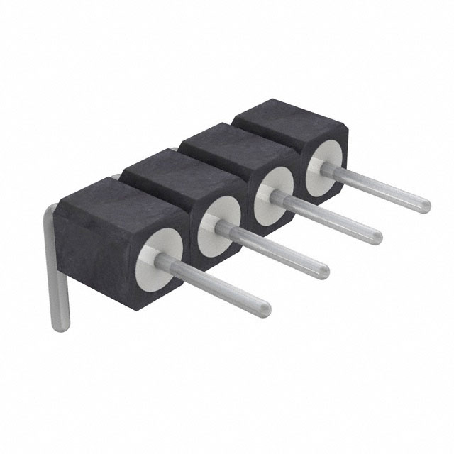 Connector Header Through Hole, Right Angle 4 position 0.100