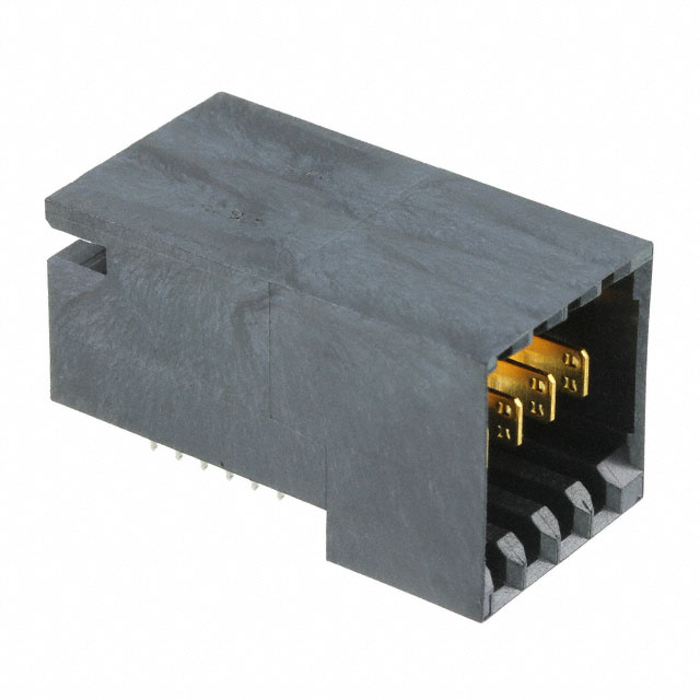 4 Connector Header, Male Blades Board Edge, Through Hole, Right Angle Black