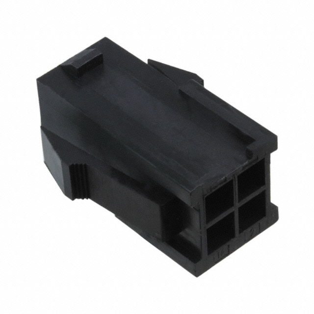 4 Rectangular Connectors - Housings Plug Black 0.165 (4.20mm)