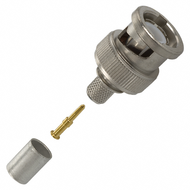 BNC Connector Plug, Male Pin 50 Ohms Free Hanging (In-Line) Crimp
