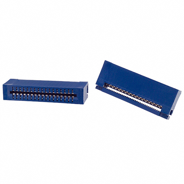 34 Position Female Connector Non Specified - Dual Edge Tin-Lead 0.100 (2.54mm) Blue