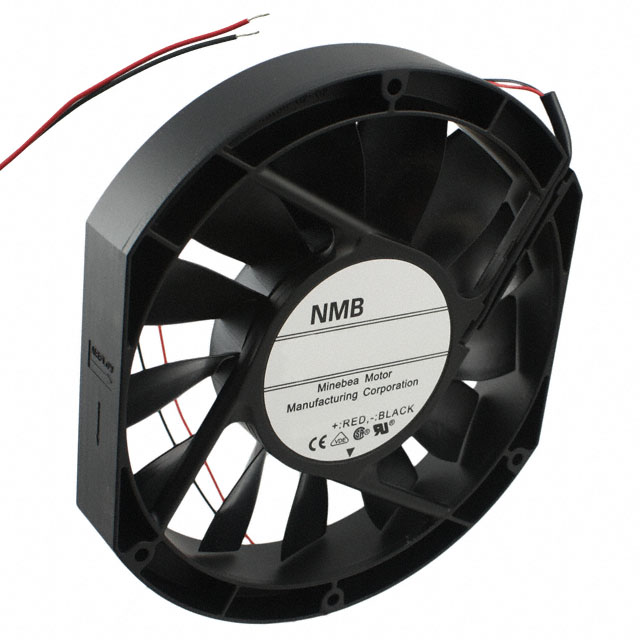 Fan Tubeaxial 12VDC Rectangular/Rounded - 172mm L x 150mm H Ball 250.0 CFM (7.00m3/min) 2 Wire Leads