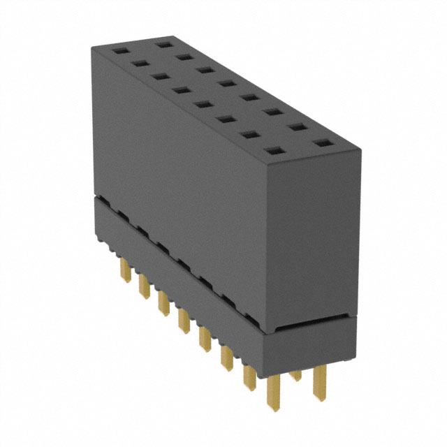 16 Position Elevated Socket Connector 0.100 (2.54mm) Through Hole Gold