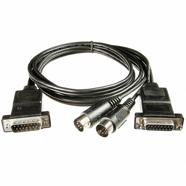 Cable Assembly D-Sub 15 pos Female to Male; MiniDIN 6 pos Male to Male 6.56' (2.00m)