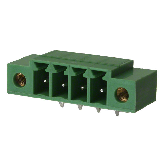 4 Position Terminal Block Header, Male Pins, Shrouded (4 Side) 0.150