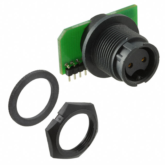 2 Position Circular Connector Receptacle, Female Sockets Circuit Board, Solder