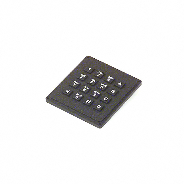 Keypad Switch 16 Polymer Keys Conductive Rubber Contacts Matrix Output Non-Illuminated 0.005A @ 12VDC