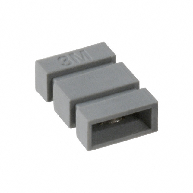 2 (1 x 2) Position Shunt Connector Gray Open Top 0.100 (2.54mm) Gold