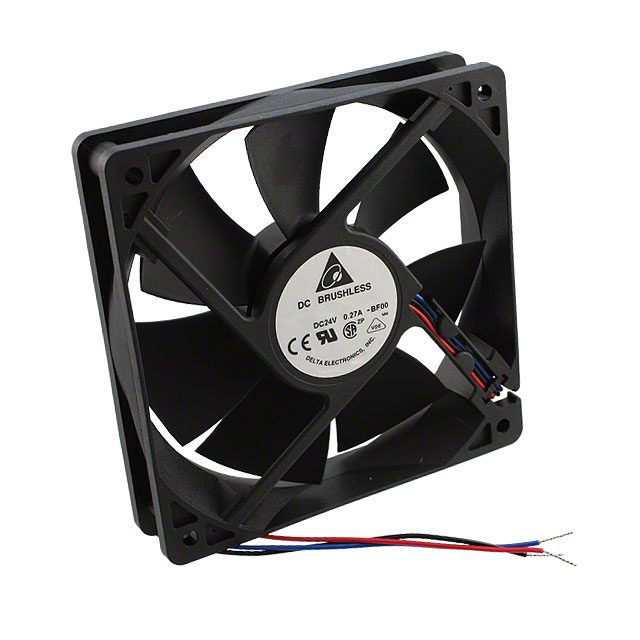 Fan Tubeaxial 24VDC Square - 120mm L x 120mm H Ball 95.1 CFM (2.66m3/min) 3 Wire Leads