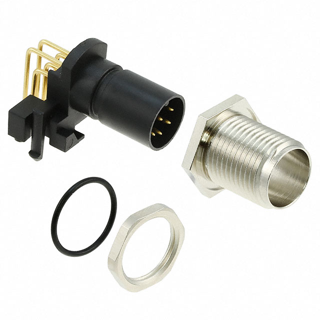 8 Position Circular Connector Receptacle, Male Pins Solder