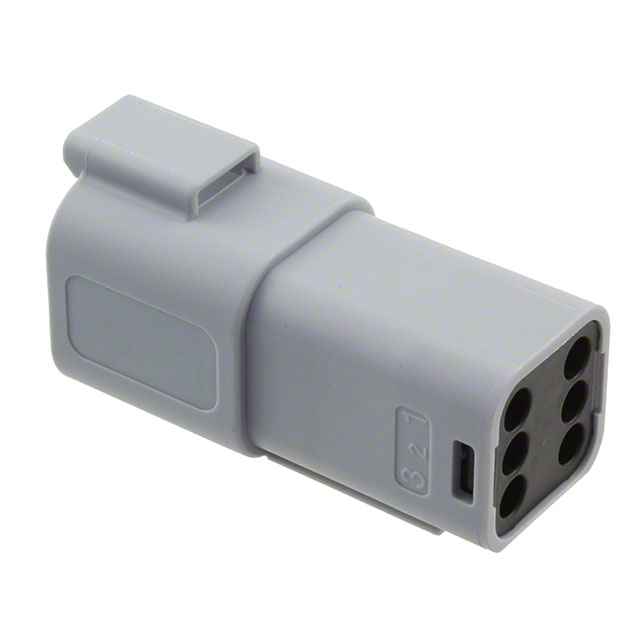 6 Rectangular Connectors - Housings Receptacle Gray