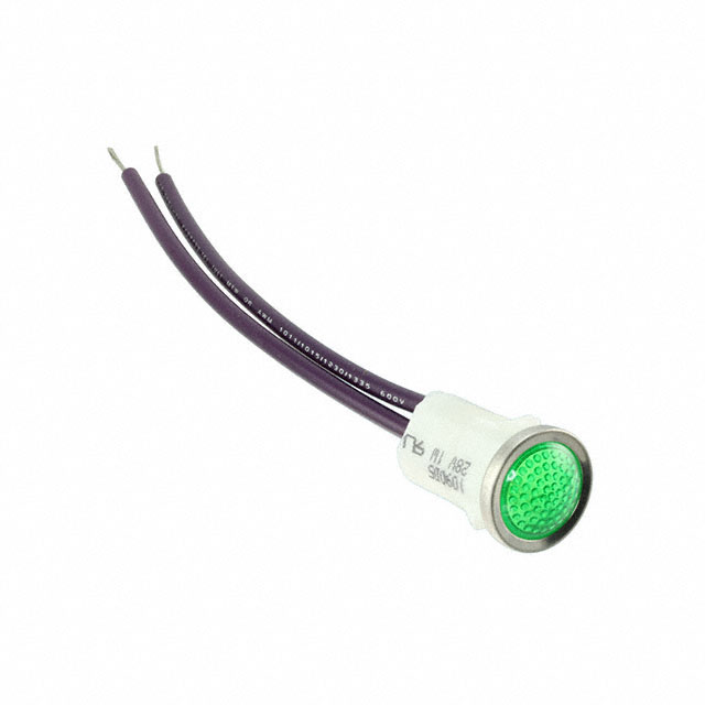 Incandescent Panel Indicator Green 28V Wire Leads - 4.6 (116.84mm)