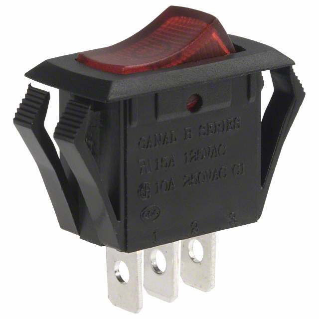 Rocker Switch SPST 15A (AC) 125 V Panel Mount, Snap-In